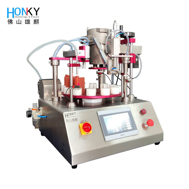 Clean Bench Type Desktop Filling and Capping Machine cho chai chất phản ứng sinh học 50ml với máy bơm gốm chính xác cao