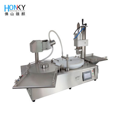 Máy làm đầy và nắp chai 10ml bán tự động với máy bơm píton gốm chính xác cao để làm đầy nước dược phẩm