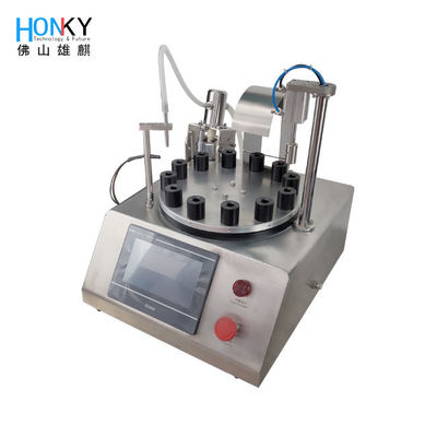 Máy nạp chai và nắp nắp máy tính để bàn cỡ nhỏ với khuôn tùy chỉnh cho nước hoa mẫu chất lỏng nạp chính xác cao