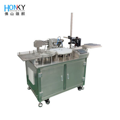 Phòng thí nghiệm loại băng ghế sạch sử dụng Máy điền và nắp lọ chất lỏng với máy bơm pít-tông gốm để lấp đầy bột khô đông lạnh