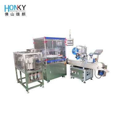 Máy điền và nắp đầy 10 chai nước nhỏ hoàn toàn tự động với 60 chai / phút cho việc lấp đầy chất lỏng mỹ phẩm